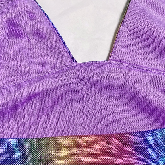 FOREVER 21 Metallic Rainbow Iridescent Crop Top Bralette - Picture 7 of 14